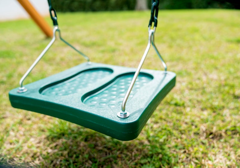 Swing-N-Slide NE 5041 Stand-Up Swing with 14" x 14" Swing Base and Coated Chains for Swing Set and Playset, Green - Image 2